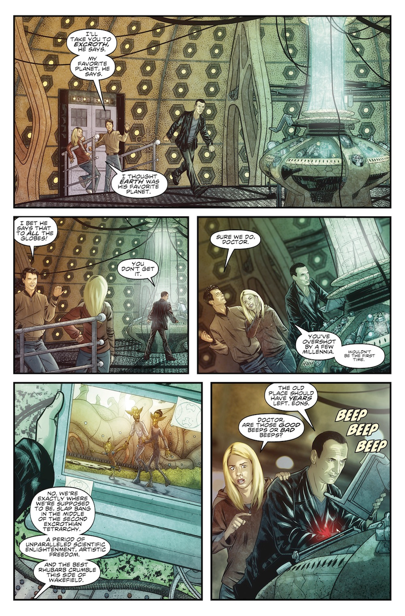 Illustration for article titled Nine, Rose And Captain Jack Return In Our Doctor Who #1 Comic Preview